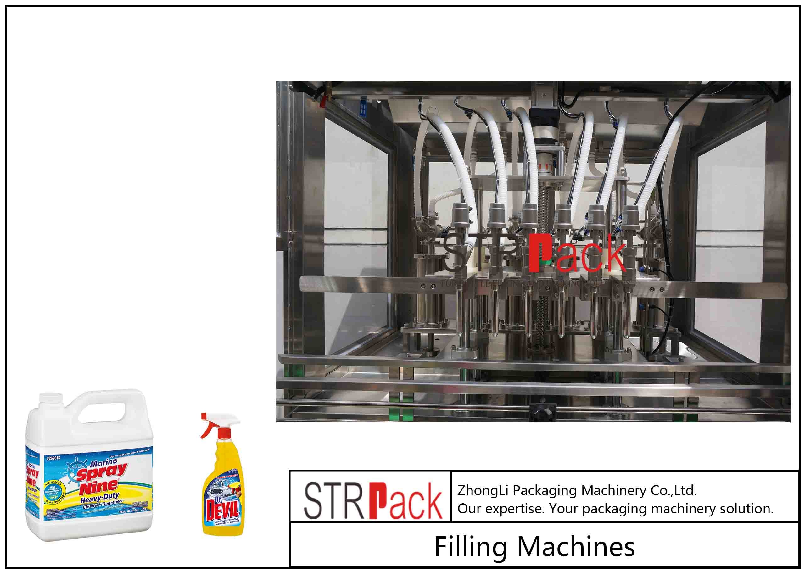 Stainless Steel Automatic Detergent Bleach Toilet Cleaner Bottle Filling Machine Anti Corrosive