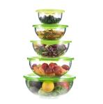500ml Transparent Glass Fruit Salad Bowls Dinnerware Mixing Bowl Set