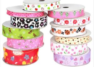 Wholesale Customized Print Satin Grosgrain Ribbon with Logo For Wrapping Decoration Garment from china suppliers