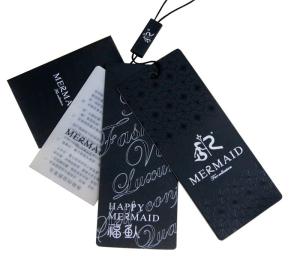 Wholesale Personalized Size And Printing Paper Clothing Hangtags Black And White Fro Garments from china suppliers