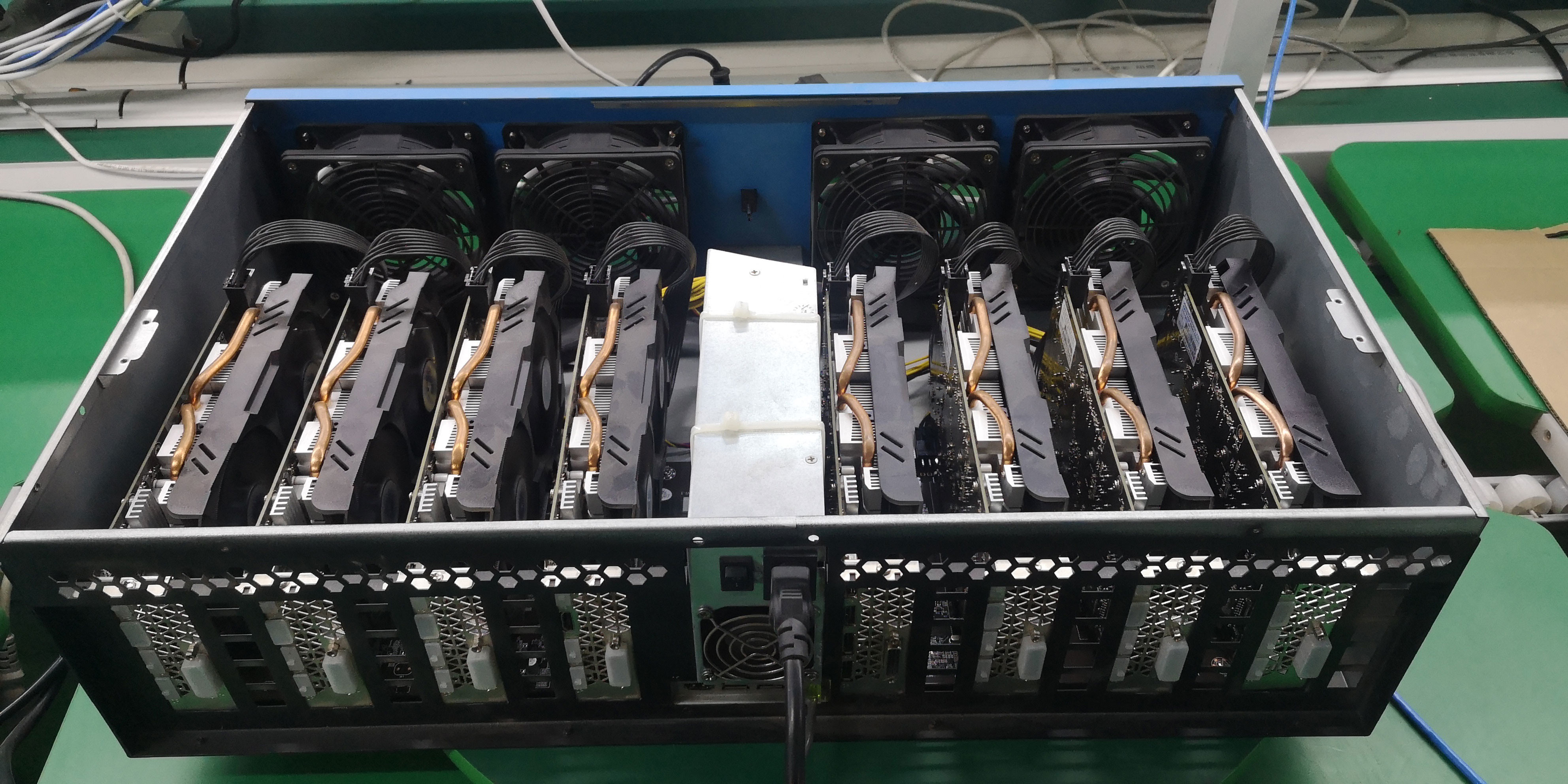 8 Card RX580 8G Graphics Card ETH Miner Power 64G 128G 2000W Power Supply