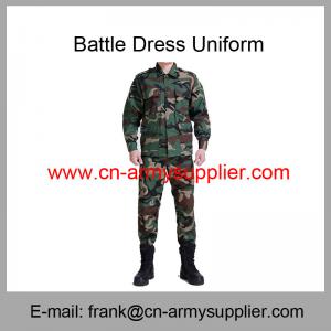 China Wholesale Cheap China Military Woodland Camo Police Army Battle Dress Uniform on sale