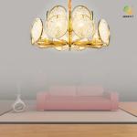 E14 Luxury Crystal Candle Chandelier Postmodern Water Ripple Living Room
