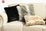 thick and soft pile 100% animal-free double sides home Faux Fur Pillows ,faux