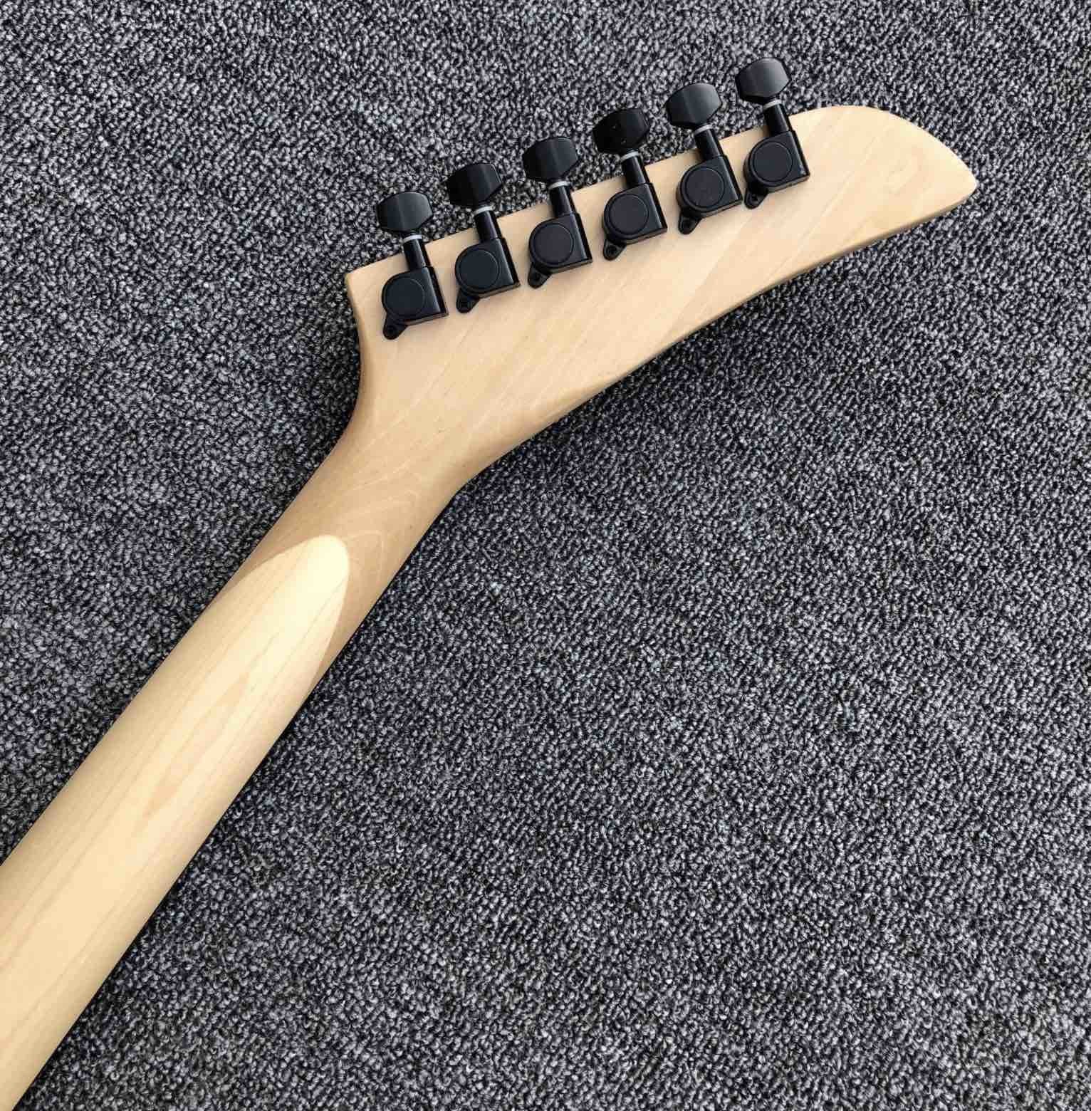 Top Quality 6 Strings Bones Black Skull Electric Guitar