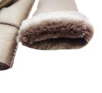Shearling Sheepskin Merino Leather Gloves 100% Handmade Silver / Gold Color
