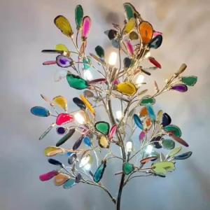 Wholesale Home Decor Floor Standing LED Decorative Lightings Iron Material Colorful Tree Shape from china suppliers