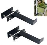 Outdoor Hanging Brackets for 6 Inch Planter Boxes Heavy Duty Iron Black Mounting