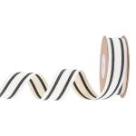 10mm-38mm*10y Black And Red Striped Cotton Ribbon For Gift Packing And Garment
