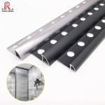 Round Shape Aluminum Trim Strips Ceramic Wall Tile Edge Protection Ceiling