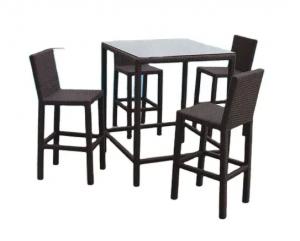 China 5 piece bar table set bar stools outdoor wicker patio furniture high dining bar set---8103 on sale