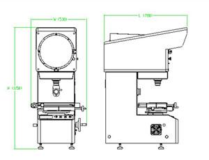 China 24V / 150W halogen lamp 300mm Profile Projector VT-12-1550T for field of mechanic, college on sale