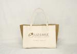 Jute Stitching Eco Friendly Tote Bag Silk Screen Soft Color With Inner Lining