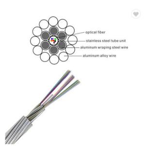 Wholesale 24/48 Core OPGW Fiber Optic Cable Single Mode G652d Power Opgw Aeirlal Wire from china suppliers