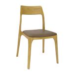 Nordic Modern Dining Room Solid Wood Frame Leather Dining Stackable Chair