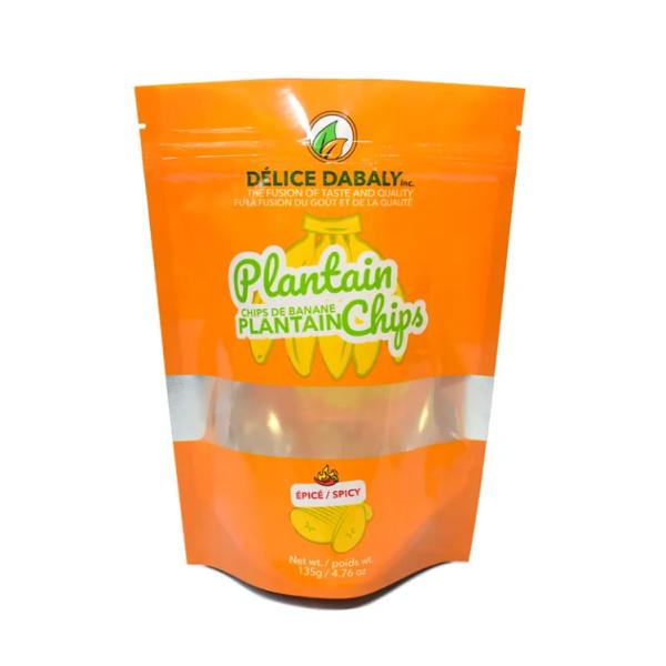 Snack Chips Packaging Custom Logo Zipper Food Grade Bags Pouch Sachet Plantain