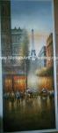 Handmade Paris Oil Painting Old Paris Scenery Palette Knife With Texture