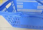 30L Volumes Hand Held Shopping Baskets 50 X 35 X 25.5cm Size Blue Color