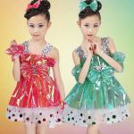 Children bow skirt with shoulder-straps girls sweet princess stage performance