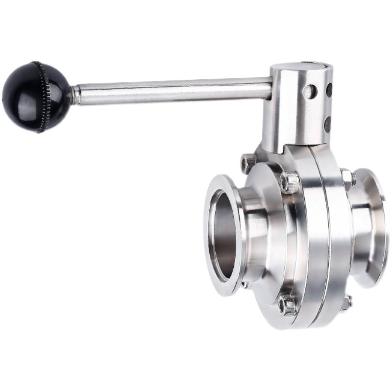WZ Ss 304 316 Stainless Steel Valved Vacuum Tri-clamp Butterfly Valve for Pipe Lines