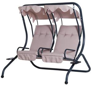 Wholesale Metal Double 2 Seater Loveseat Hanging Swing Chair with Canopy Enjoy the Outdoors in Comfort from china suppliers