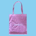 Pink Velvet Shopping Tote Bag Reusable Standard Size Custom Logo Printed