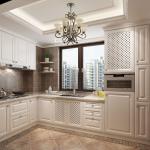 Modern Solid Wood Kitchen Cabinet with PVC Membrane Door Panel and Distinctive