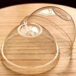 Dome Compostable Coffee Lids For Pet Cups , Plastic Dome Lids 90mm Transparent