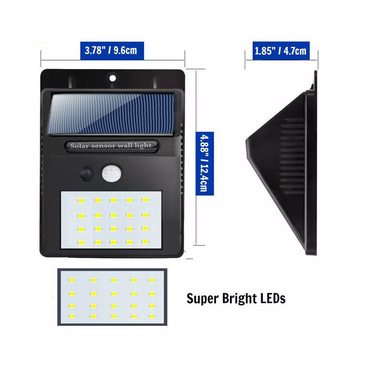 IP66 200lm 10ft Distance Solar Motion Sensor Wall Light 20 LED