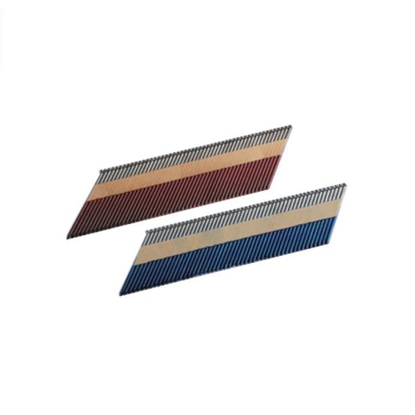 34 Degree Flat / Checkered Head Paper Strip Nails For Paslode Framing Nailer