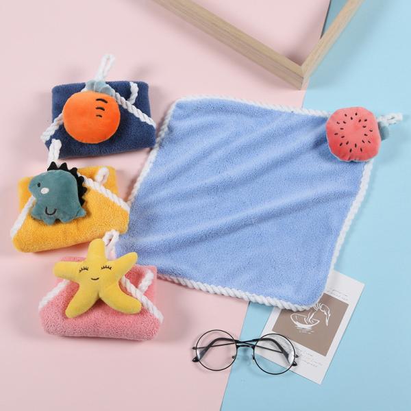 Customized Size Embroidery Logo Ployster Towel For Kids Women Cotton Material
