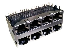 Wholesale 8P8C 2x4 Port Tab Down Stacked RJ45 Connector E5908-1VC183-L from china suppliers