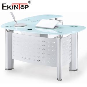 Wholesale Commercial Small Glass Top Laptop Desk Modern Glass Office Writing Desk from china suppliers