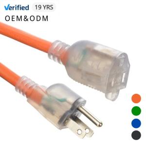 Wholesale 12 Gauge 3 Prong Cold-Resistant 15Amp 1875W SJTW 12/3 Outdoor Extension Cord 100 ft Waterproof Heavy Duty Lighted Indicator from china suppliers