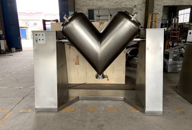 Stainless Steel Two Cylinder V Type Powder Mixer For Ceramic