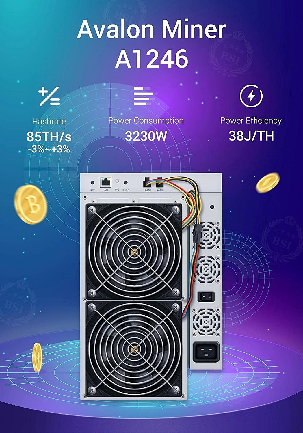 3420Watt Canaan Avalonminer Canaan Avalon 1246 Price 90TH/S Built In AI Chip