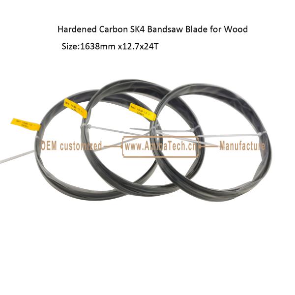 High Carbon SK4 Bandsaw Blades for Wood Working (Black Hardened) Size:1638mmx12
