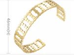 Superfluity Brand Wide Hollow Gold Bead Bracelet 24k Gold Stainless Steel Bangle