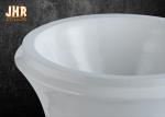 Glossy White Modern Fiberglass Planters Centerpiece Table Vases Gold Leaf