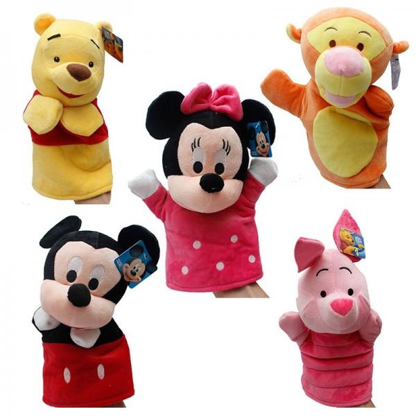 Quality Winnie Pooh Tigger Stitch Eyore Plush Finger Puppets Yellow Pink Blue for sale