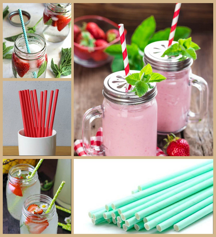  60gsm Solid Red / Green Food Grade Kraft Paper For Milkshake Biodegradable 15MM