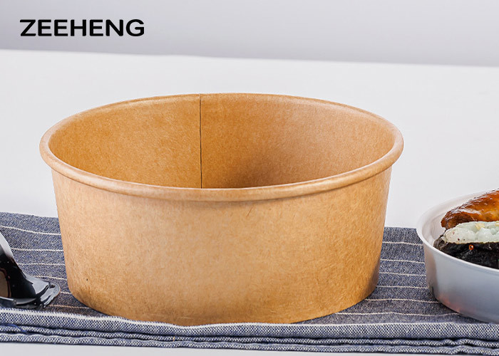 Disposable Custom Printing Salad Paper Bowl Takeaway With Lid For Takeaway
