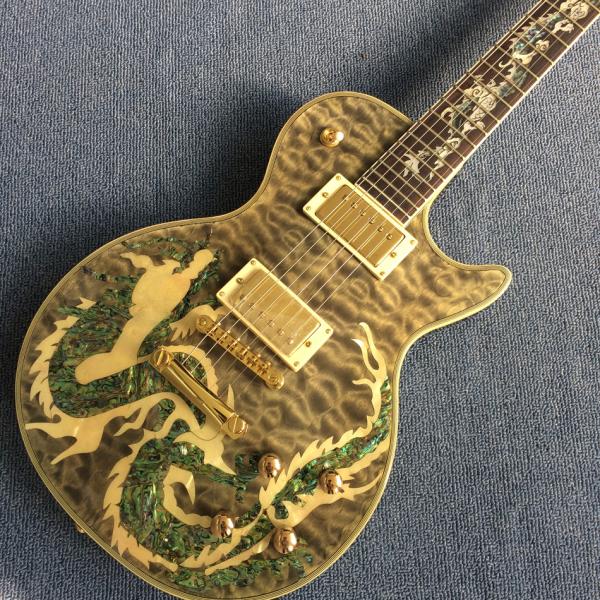 New high-quality custom LP electric guitar, Abalone Dinosaur inlaid fingerboard
