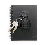 Black Customized Font Notebook Universal Writing Gun Knife Tactical Hard Cover