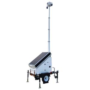 Wholesale Gym Mobile Portable CCTV Solar Powered Trailer With PTZ Dome Cameras from china suppliers