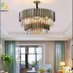 Black Clear LED Crystal Hanging Ceiling Light K9 Modern Crystal Chandeliers