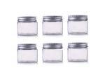 Plastic PET Empty Cosmetic Containers Jars With Silver Aluminum Lid