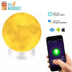 China Magnetic Floating Smart WiFi LED Light 3D Printing Moonlight Living Room Decoration on sale