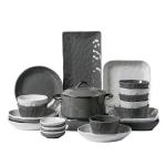 End Ceramic Tableware Set Gold Rim Perfect for Home and Hotel Includes Bowls 12