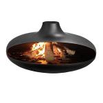 Cold Rolled Steel Ceiling Suspended Fireplace Wood Burning With Real Flame